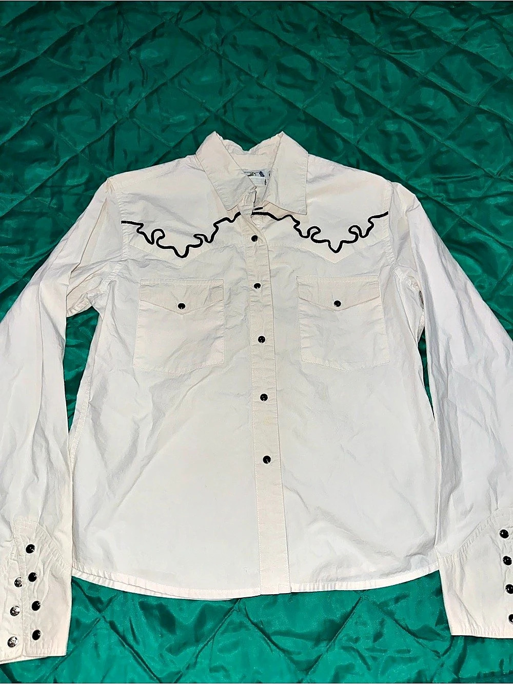 Panhandle Slim Western Snap-Front Shirt in White Size Large